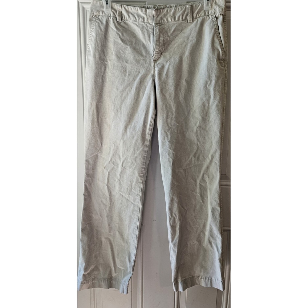 Eddie Bauer Mercer Fit Women's Size 12 Beige Khaki‎ Chino Pants Straight Leg